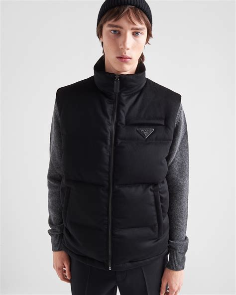 prada cropped puffer vest|Prada cashmere puffer jacket.